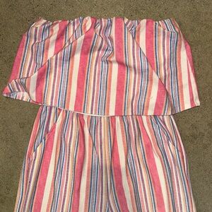 BeBop Multicolor Striped Strapless Jumpsuit